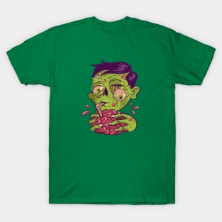 Zombie Milkshake Brain Illustration T-Shirt